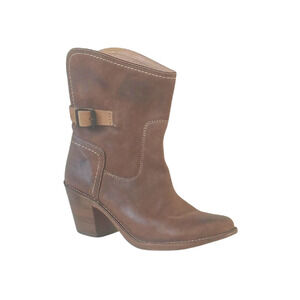 FRYE Boots Carmen Shortie 77840 Motorcycle Leather Brown Women's Size 8B